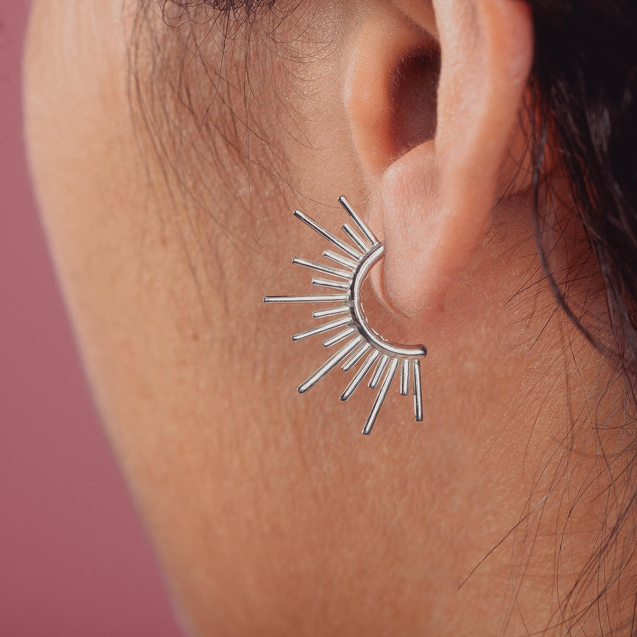 Sun Burst Hoop Earrings - Melanie Golden Jewelry - _badge_bestseller, bestseller, celestial, christmas, CHRISTMAS JEWELRY, Designer Series, earrings, Hoop earrings, post earrings, stud earrings