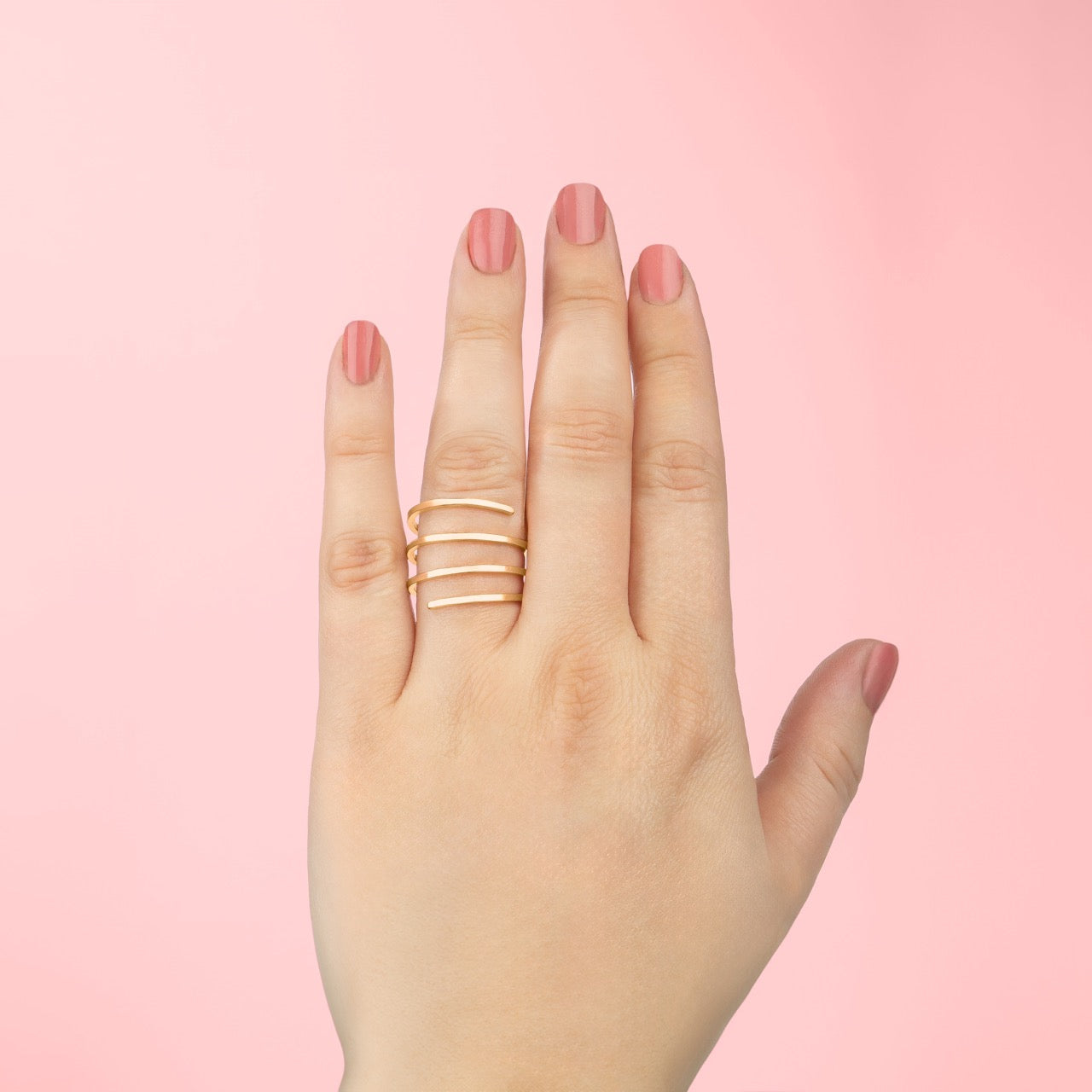 Square Spiral Bypass Ring | Silver, Gold, Rose Gold | Adjustable Minimalist Double Twist Coil Wrap Around Ring Thumb Ring | Simple Everyday