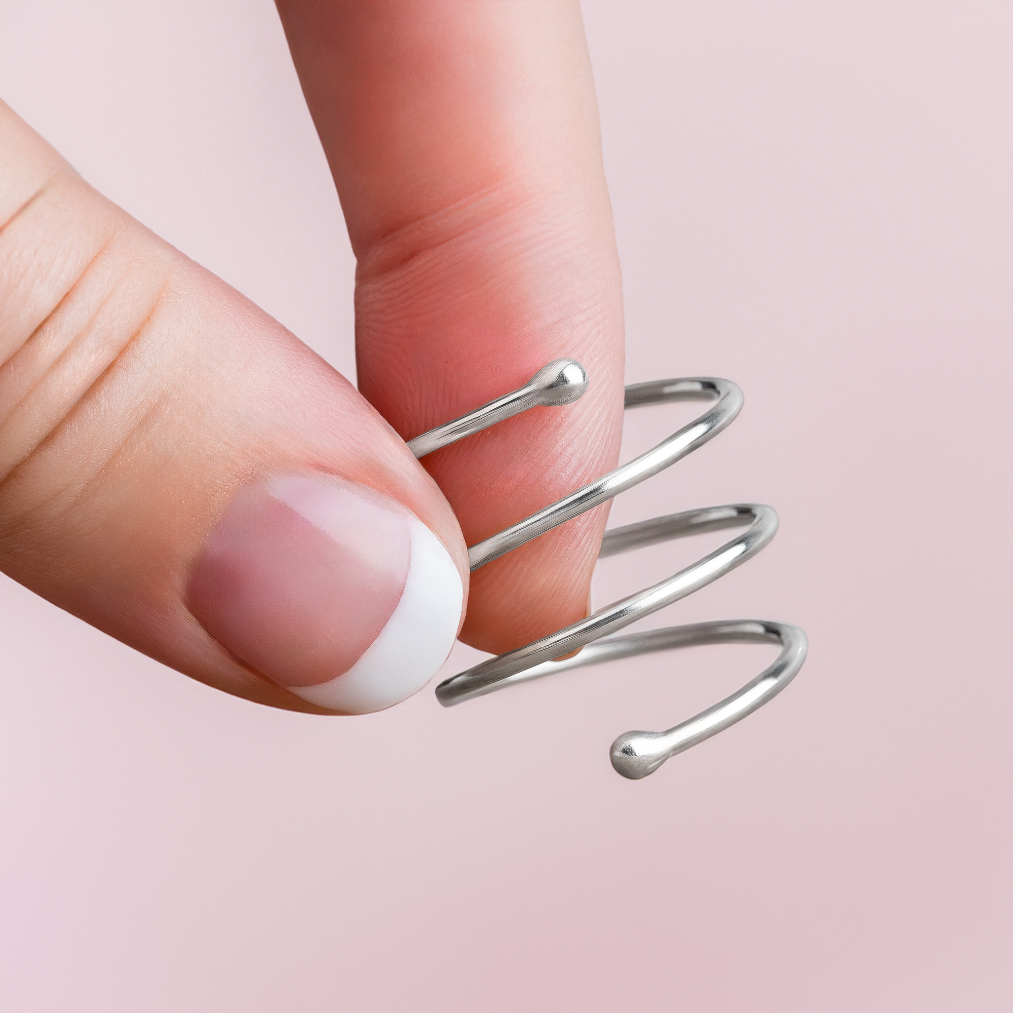 Spiral Bypass Ring | Custom Size Adjustable Sterling Silver Twisted Coil Ring or Midi Ring | Beaded Dotted Wrap Around Ring | Minimalist Everyday Jewelry