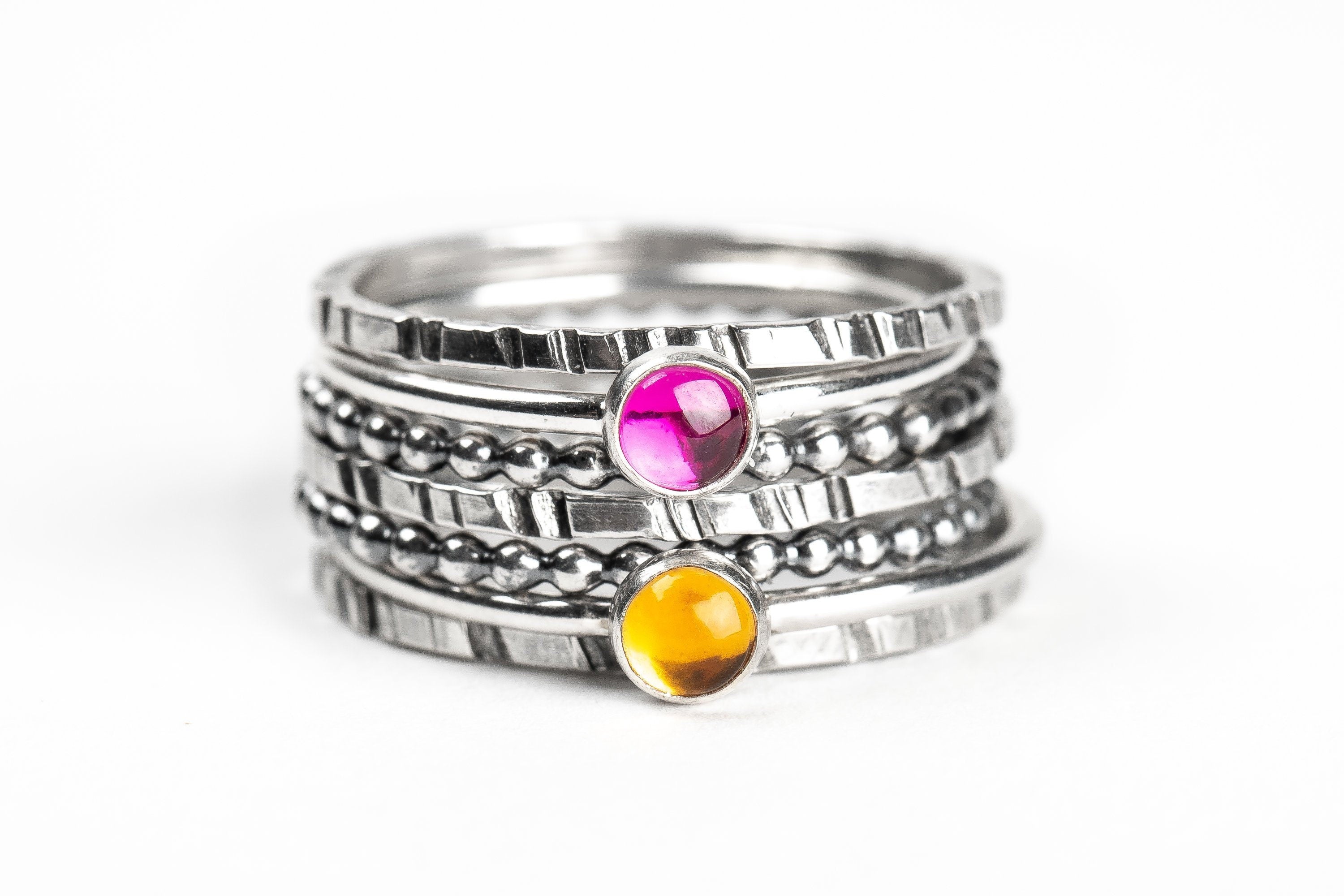 Set of 7 Colorful Stacking Rings