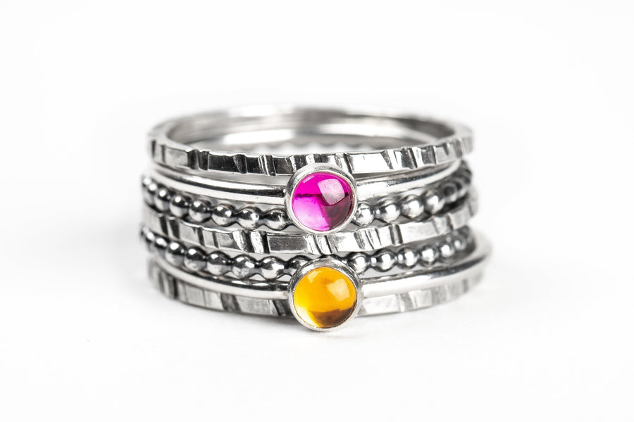 Set of 7 Colorful Stacking Rings