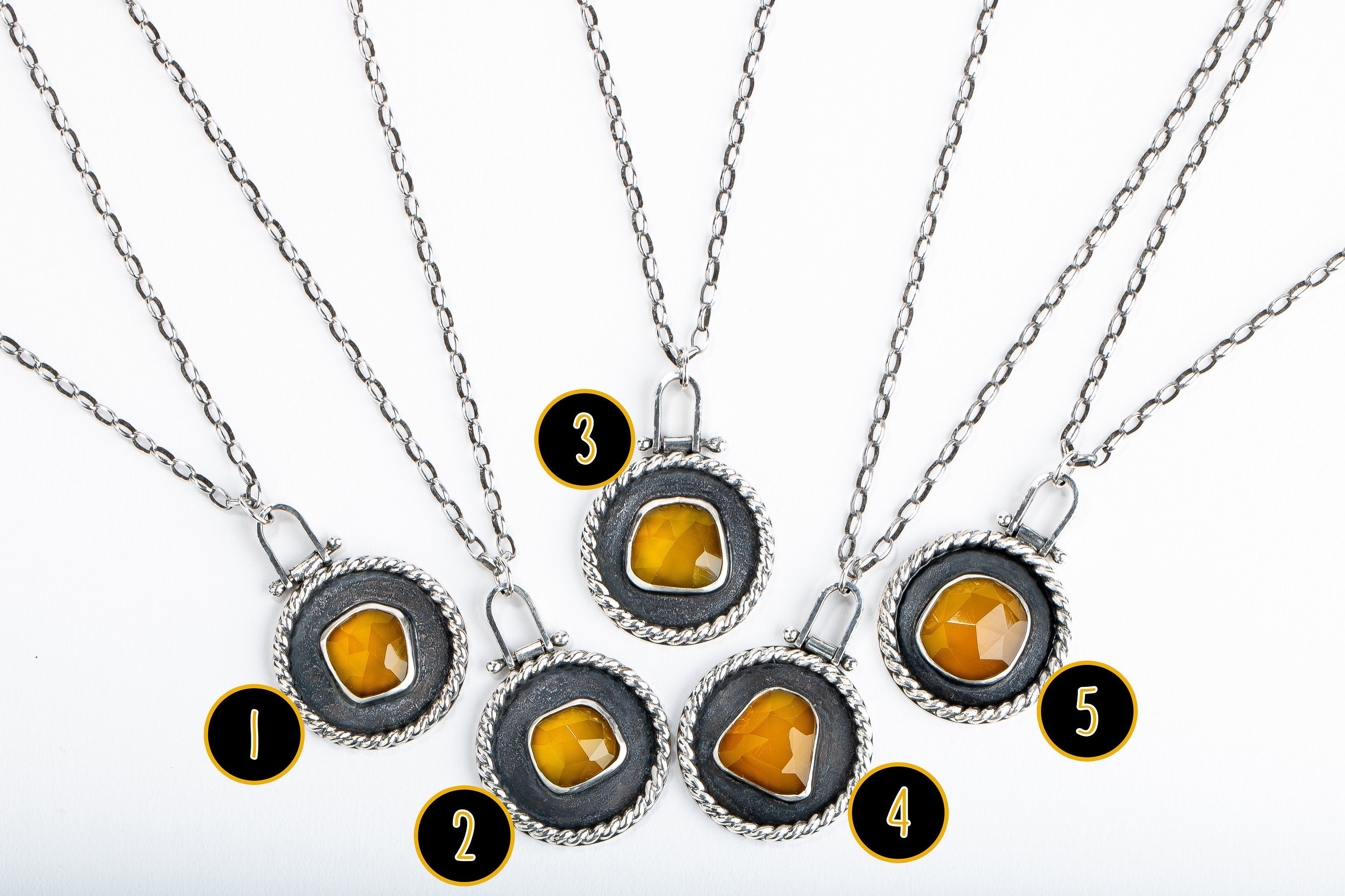 Sunny Yellow Chalcedony Medallion Necklaces - Melanie Golden Jewelry - 7-27-20 Cathedral Collection Release, cathedral, gemstone neckklace, gemstone necklace, necklace, necklaces