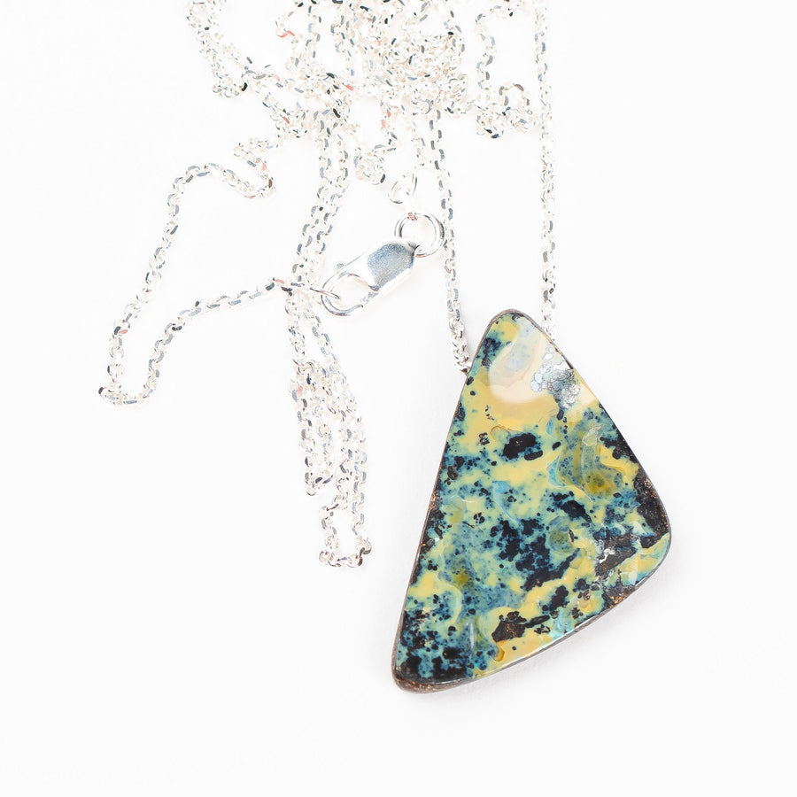 Green And Yellow Boulder Opal Necklace