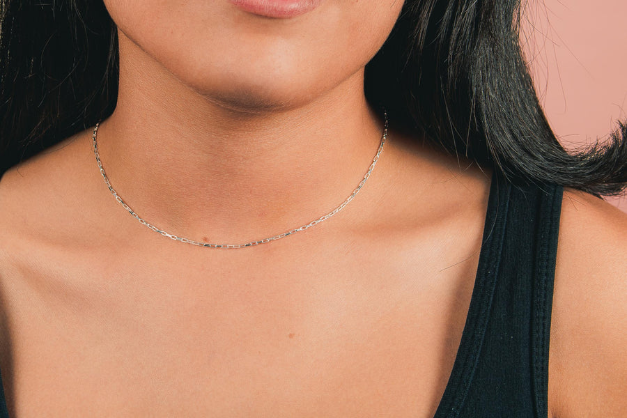 Box Chain Necklace - Melanie Golden Jewelry - bestseller, essential chains, everyday, necklace, necklaces