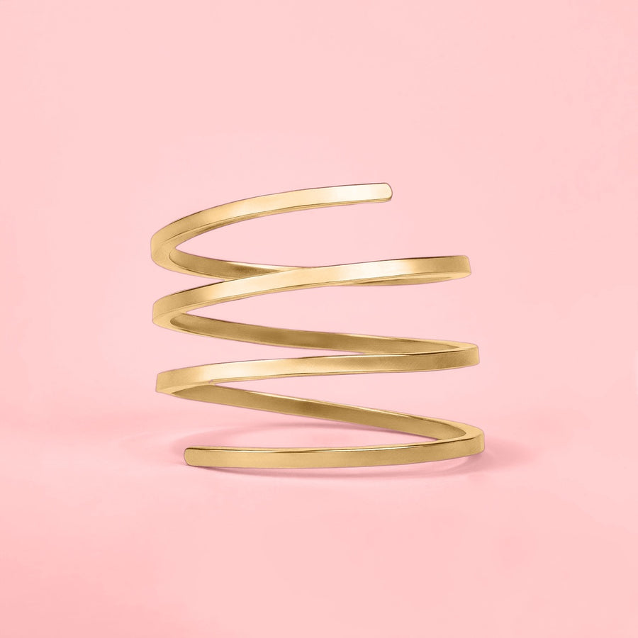 Square Spiral Bypass Ring | Silver, Gold, Rose Gold | Adjustable Minimalist Double Twist Coil Wrap Around Ring Thumb Ring | Simple Everyday