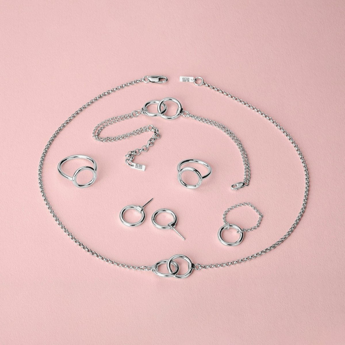 Forever Connected Bracelet | Chunky Sterling Silver Geometric interconnected linked Round Open Circle Halo Eternity Link Chain Bracelet