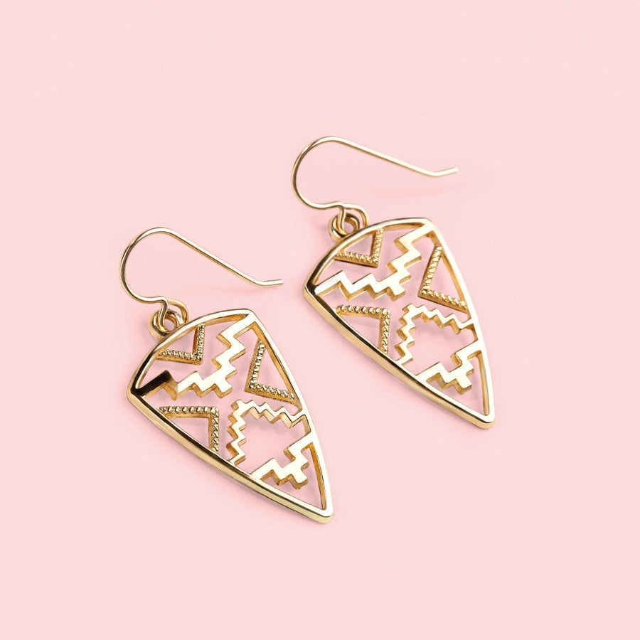 Gold Aztec Earrings