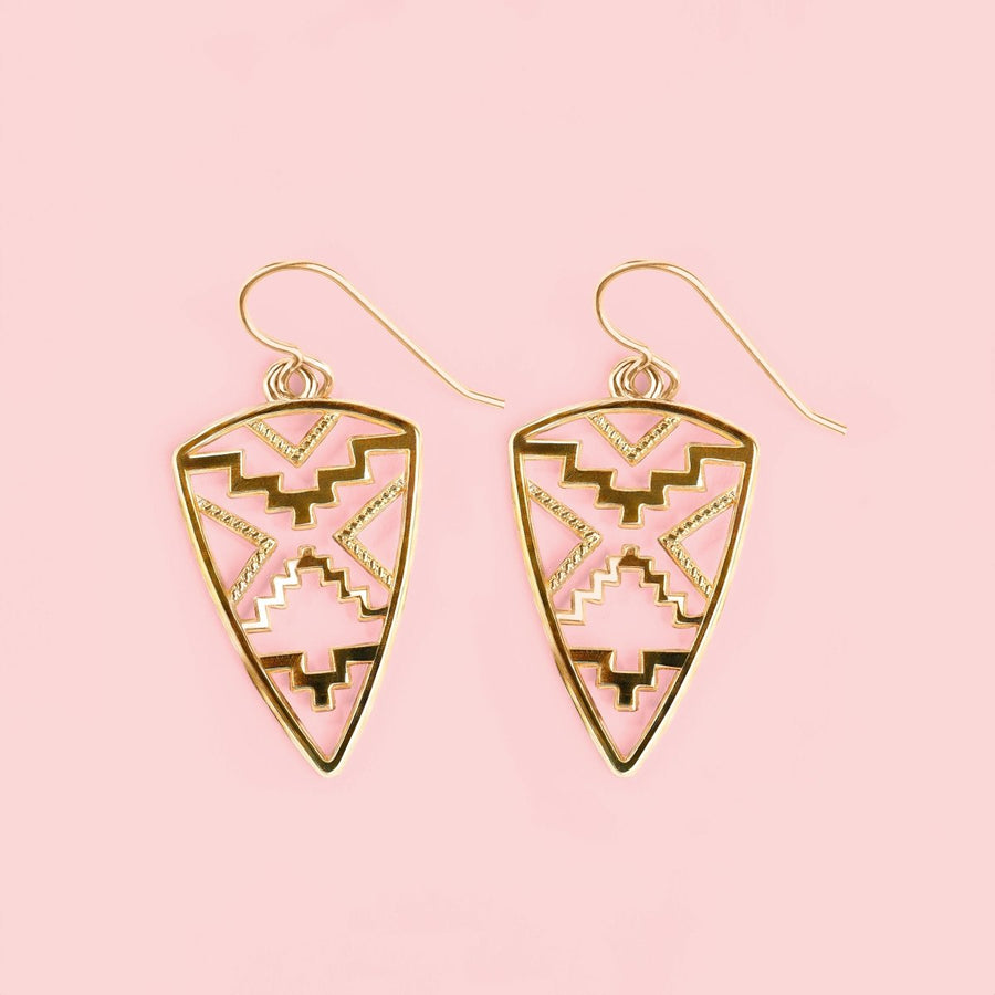 Gold Aztec Earrings