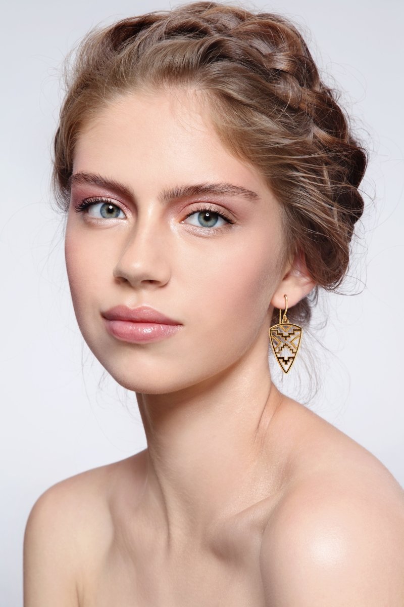 Gold Aztec Earrings