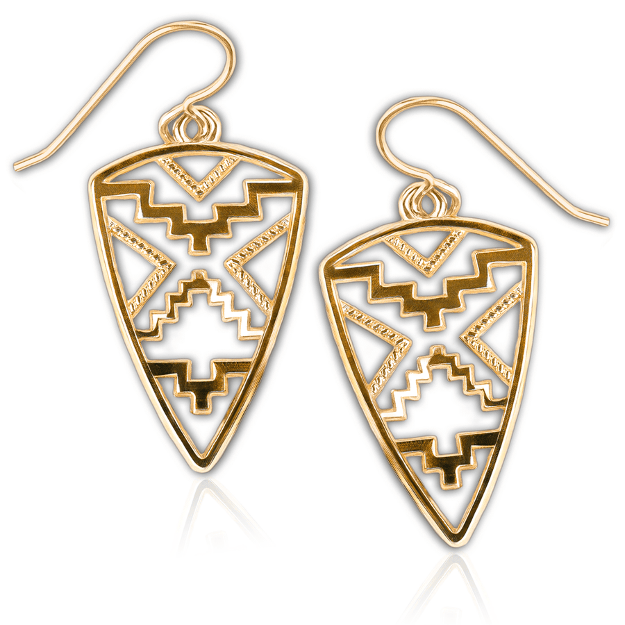 Gold Aztec Earrings