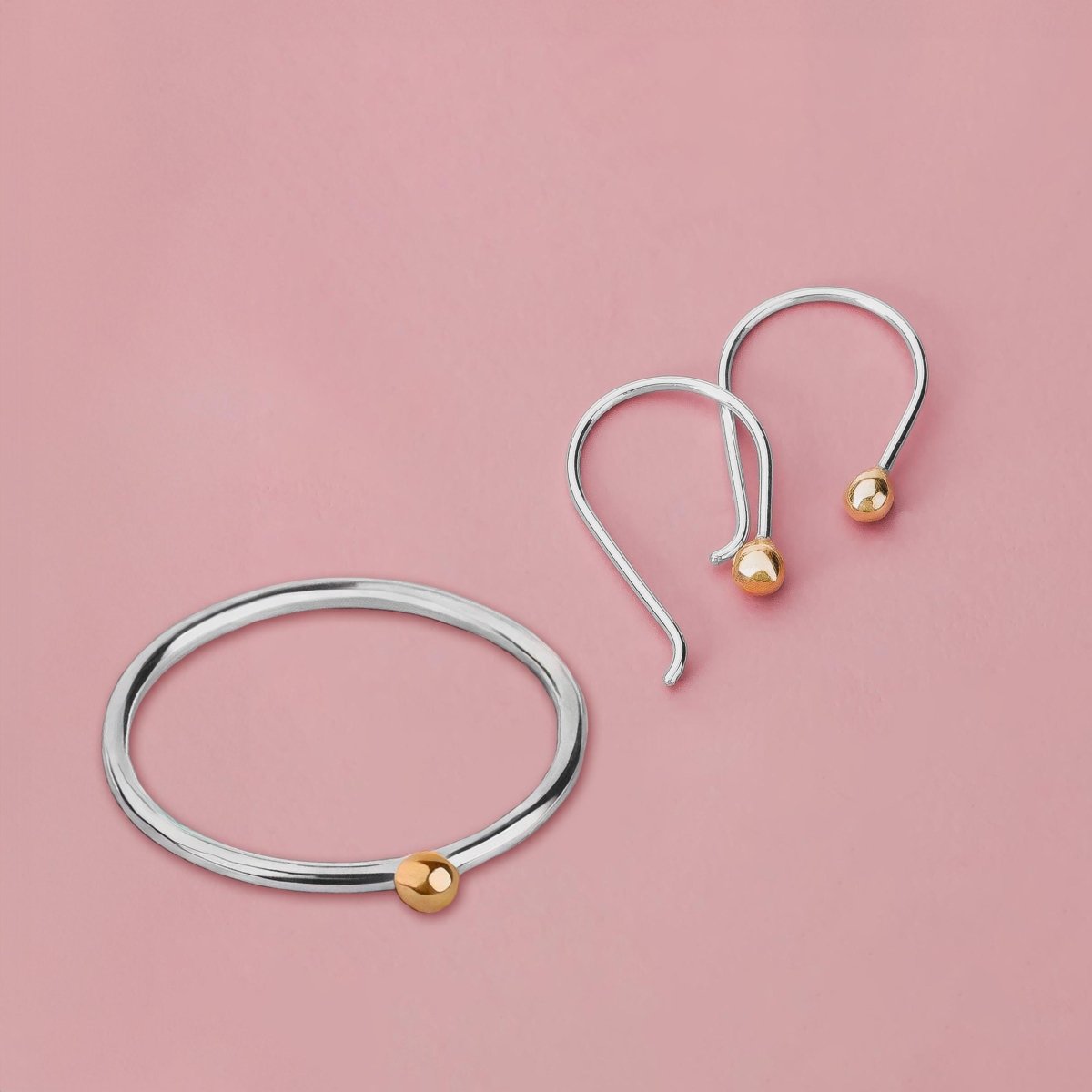 Gold Dot Gift Set | Earrings & Stacking Ring