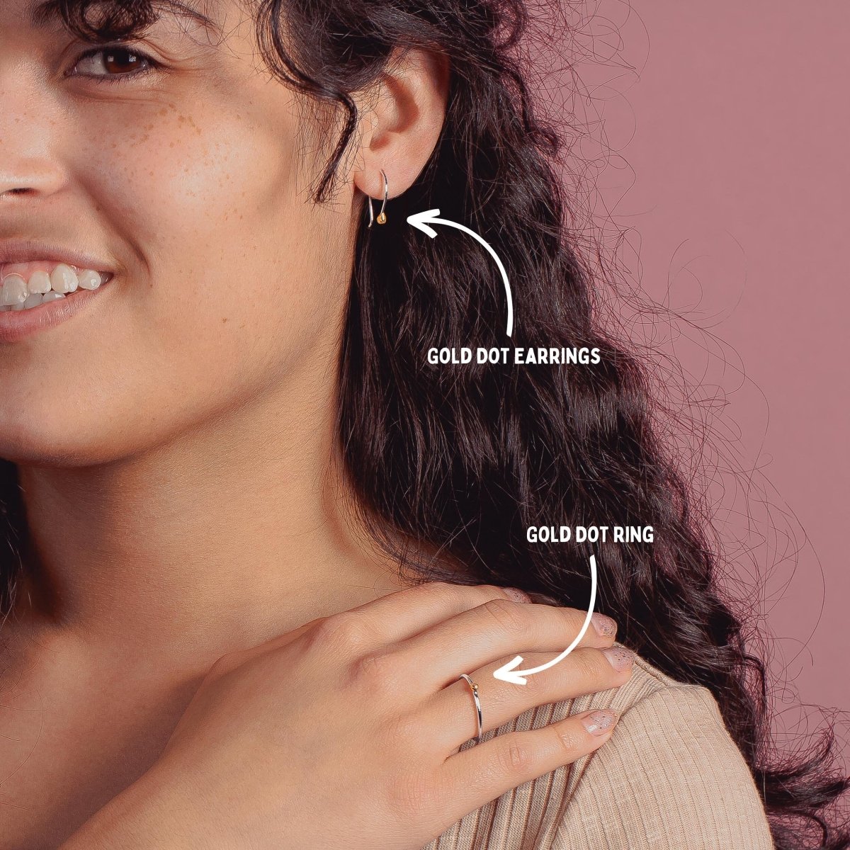 Gold Dot Gift Set | Earrings & Stacking Ring