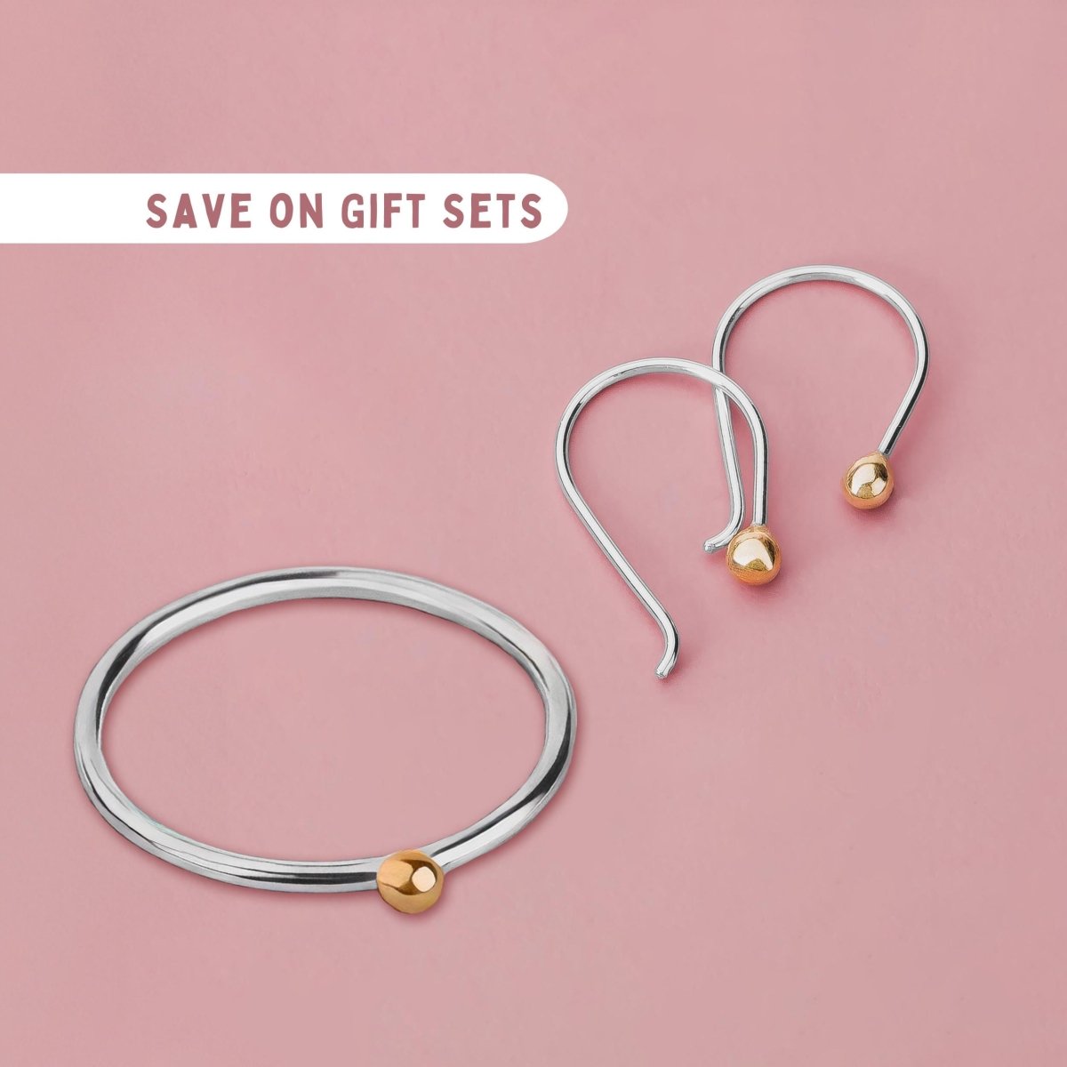 Gold Dot Gift Set | Earrings & Stacking Ring