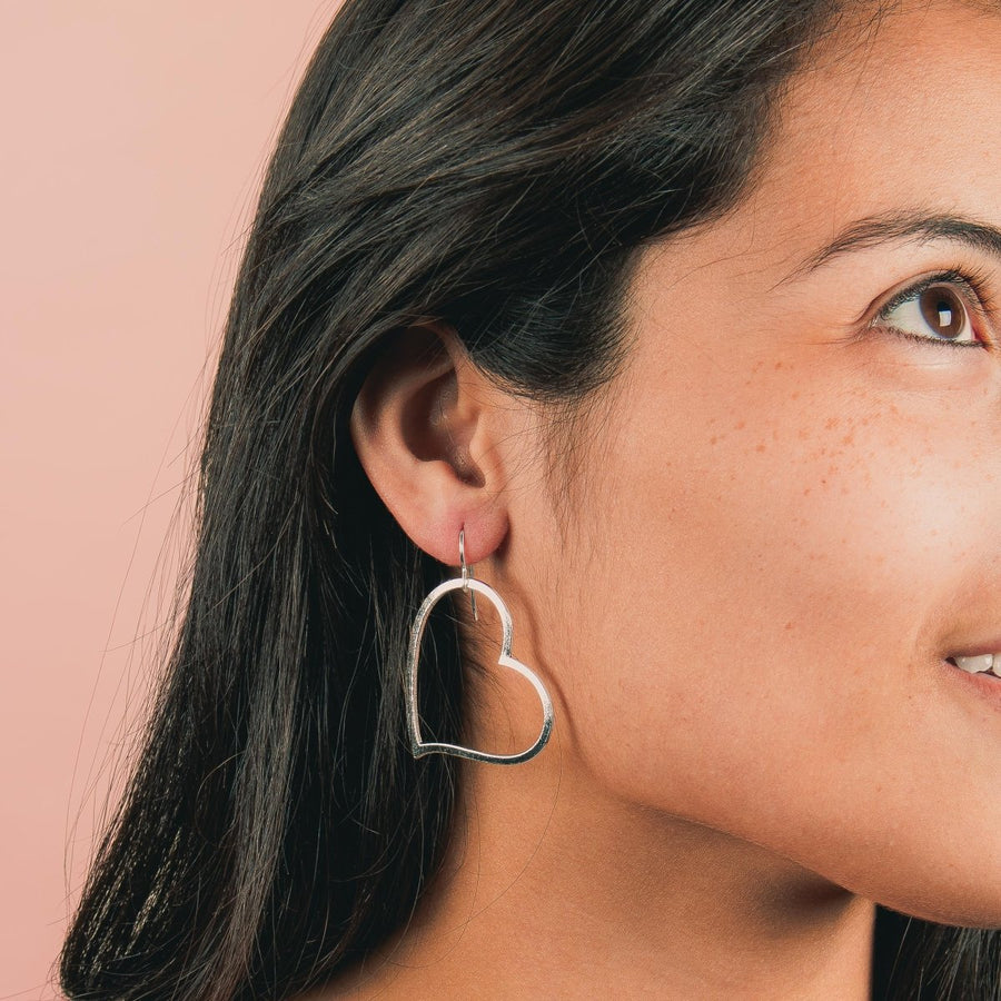 Heart Dangle Drop Earrings For Women And Girls | Valentines & Love Jewelry | Multiple Styles Available (Giant Heart Earrings)