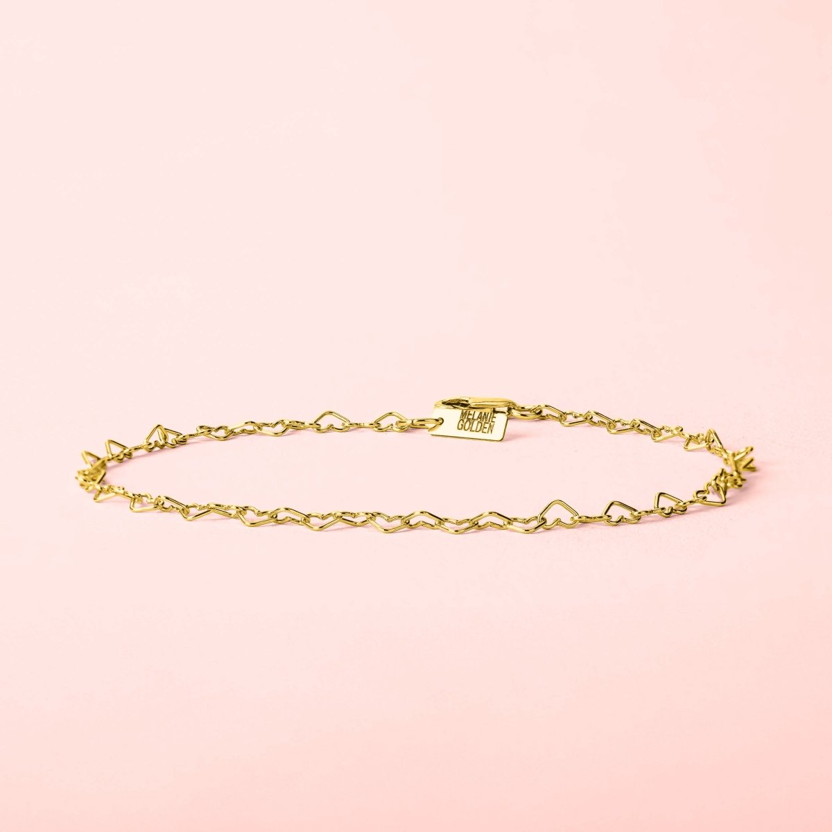 Heart Link Chain Anklet | Gold Silver or Rose Dainty Minimalist Love Ankle Bracelet | Sweet Romantic Open Heart Waterproof Gift for Her