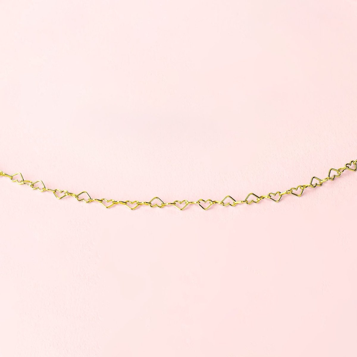 Heart Link Chain Anklet | Gold Silver or Rose Dainty Minimalist Love Ankle Bracelet | Sweet Romantic Open Heart Waterproof Gift for Her