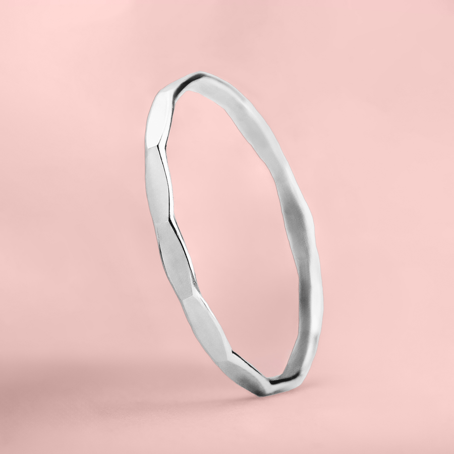 Mirror Hammered Stacking Ring