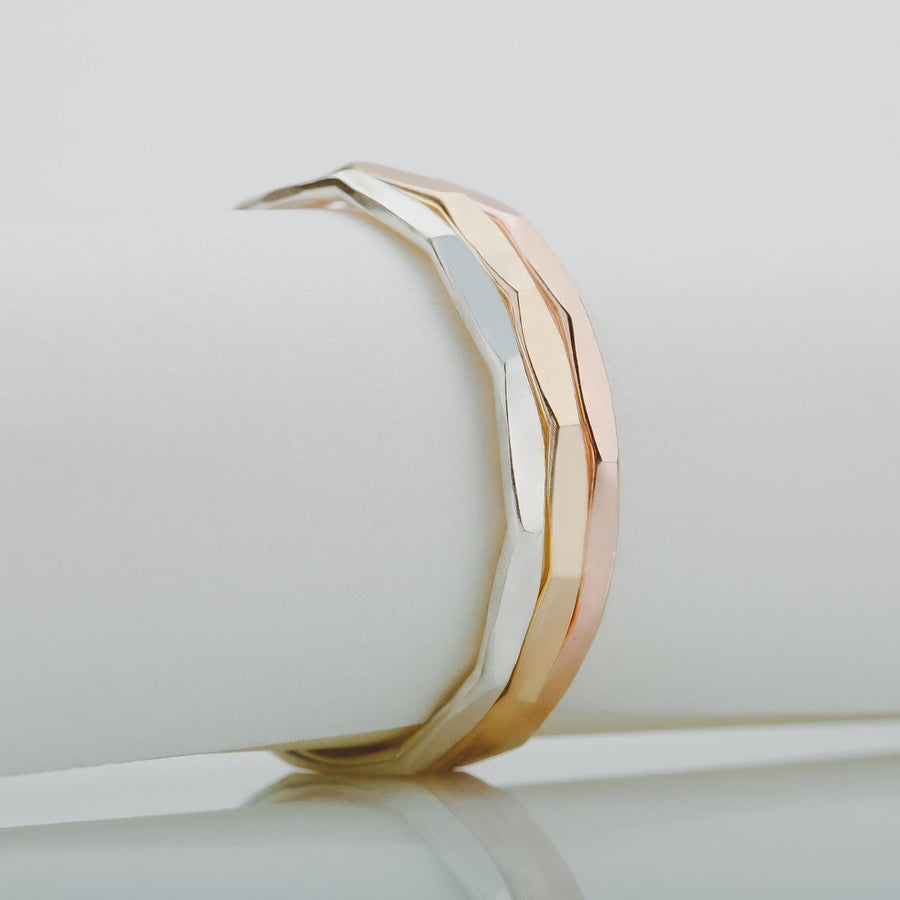 Mirror Hammered Stacking Ring