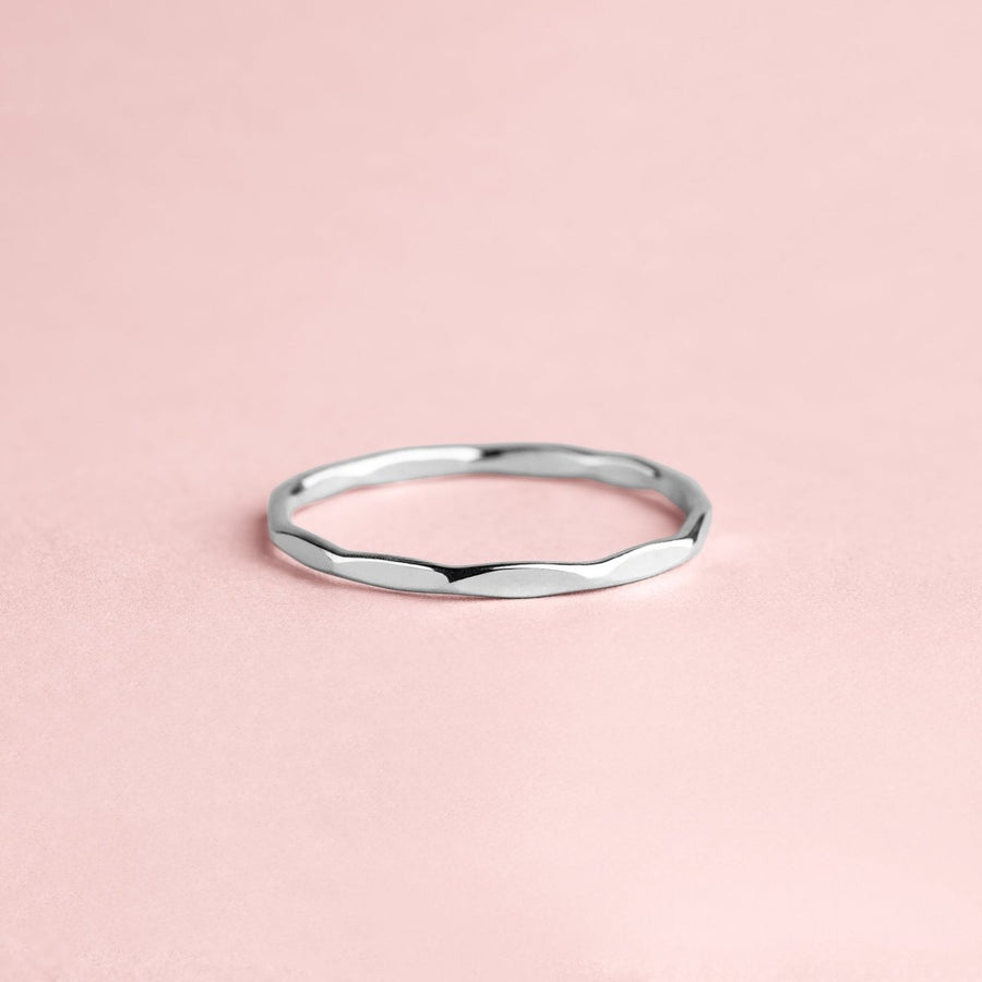 Mirror Hammered Stacking Ring