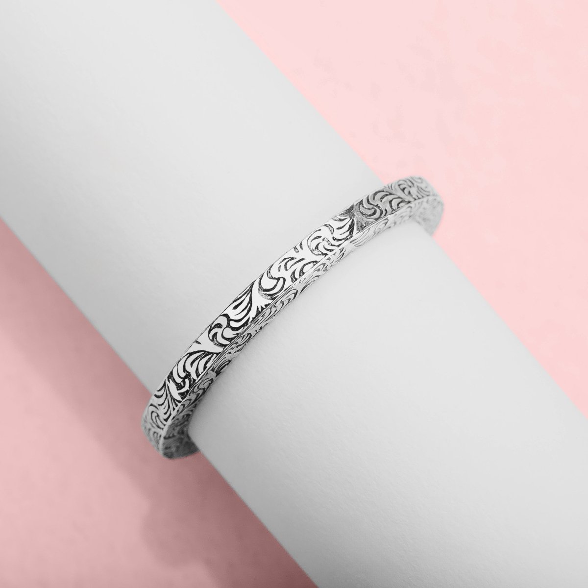 Paisley Stacking Ring | 925 Sterling Silver Square Swirly Filigree Stackable Ring Band | USA Ring Sizes 4-12