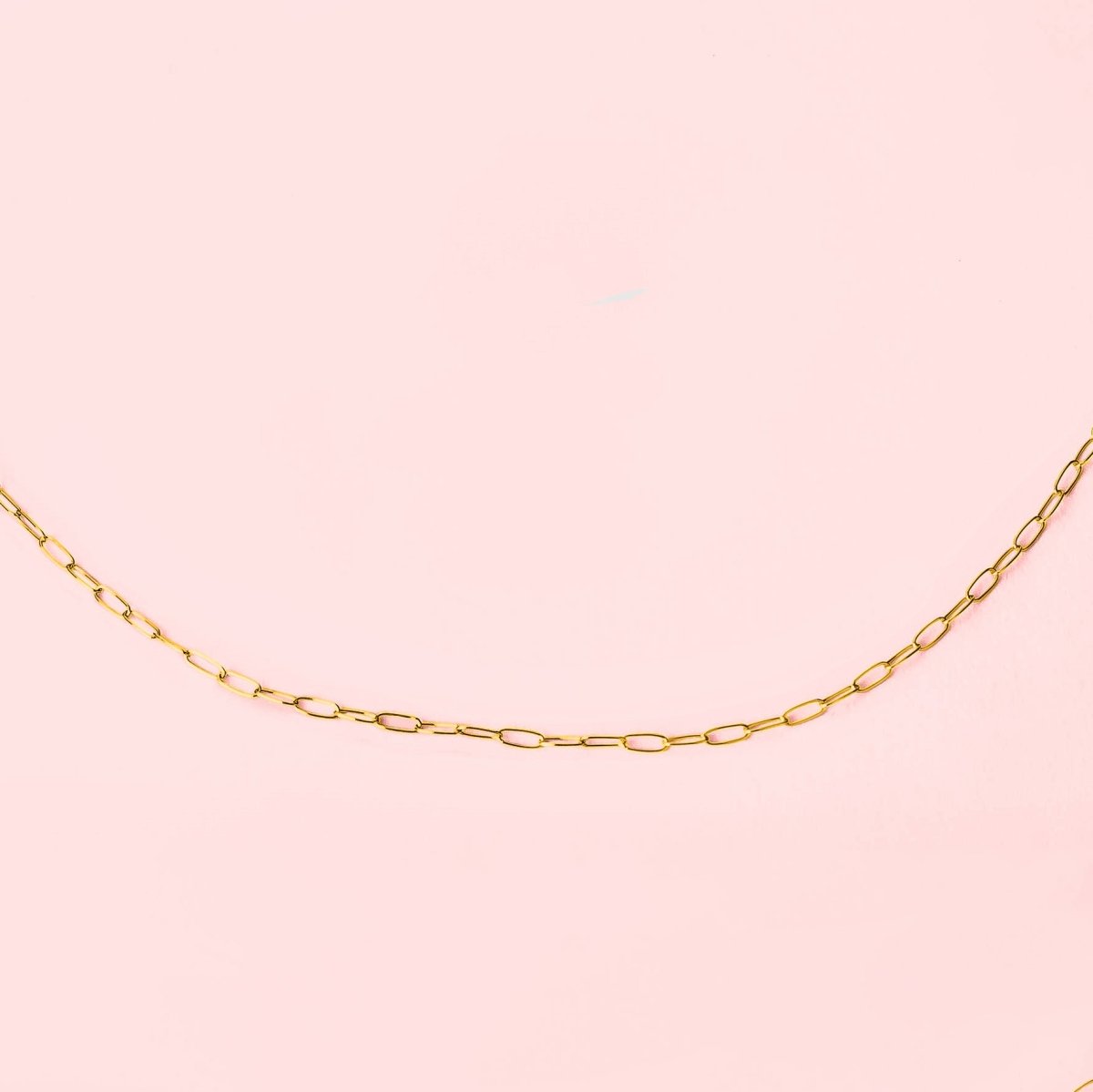 Paperclip Chain Necklace | Silver, Gold or Rose Dainty & Delicate Modern Minimalist Choker Chain Necklace | Simple Everyday Jewelry for Her