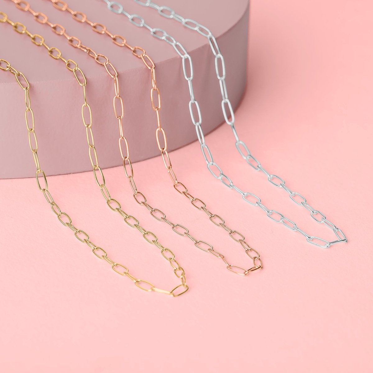 Paperclip Chain Necklace | Silver, Gold or Rose Dainty & Delicate Modern Minimalist Choker Chain Necklace | Simple Everyday Jewelry for Her