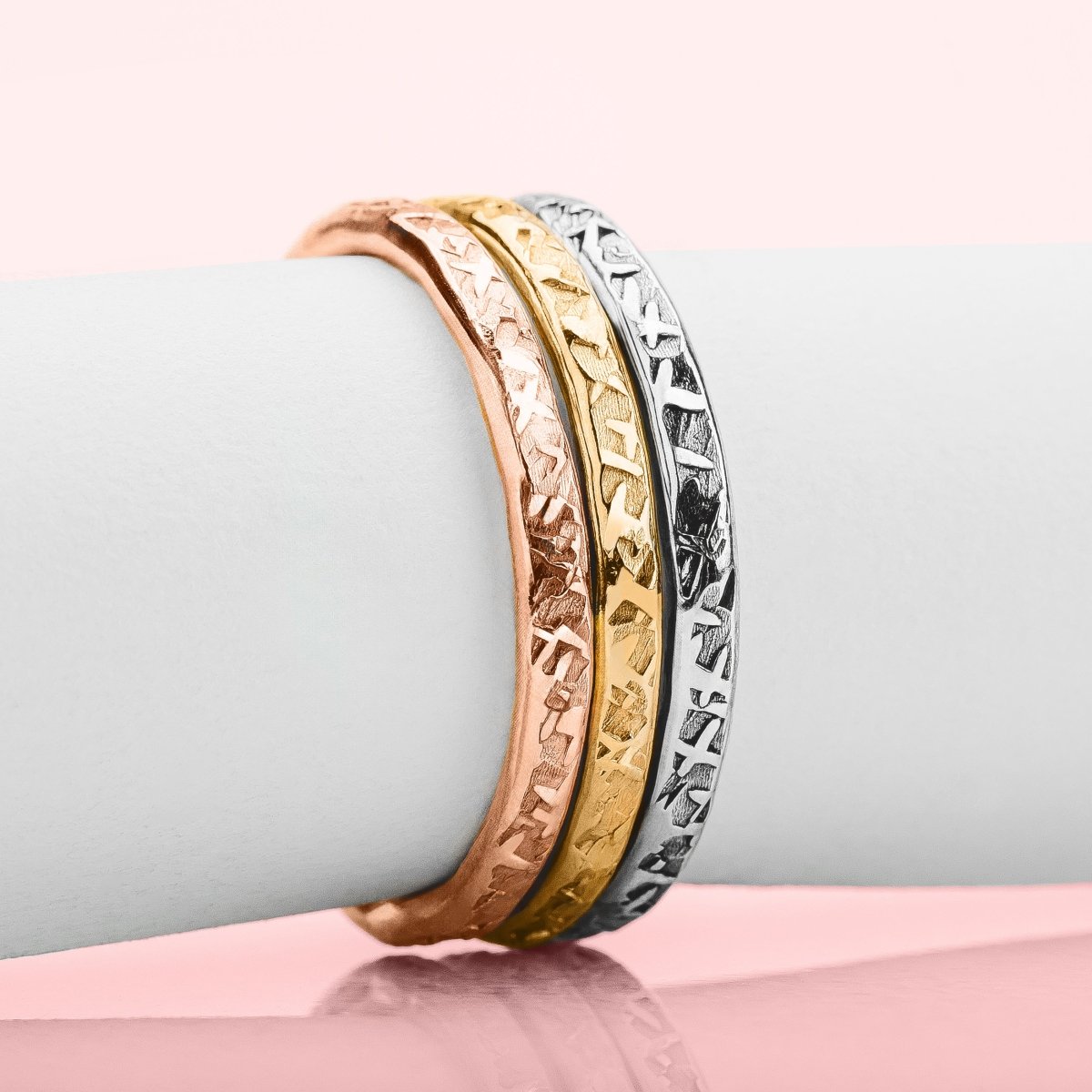 Raw Silk Stacking Rings | Sterling Silver Heavy Weight Stacking Rings | Comfort Fit Jewelry for Women and Girls | USA Sizes 4-12