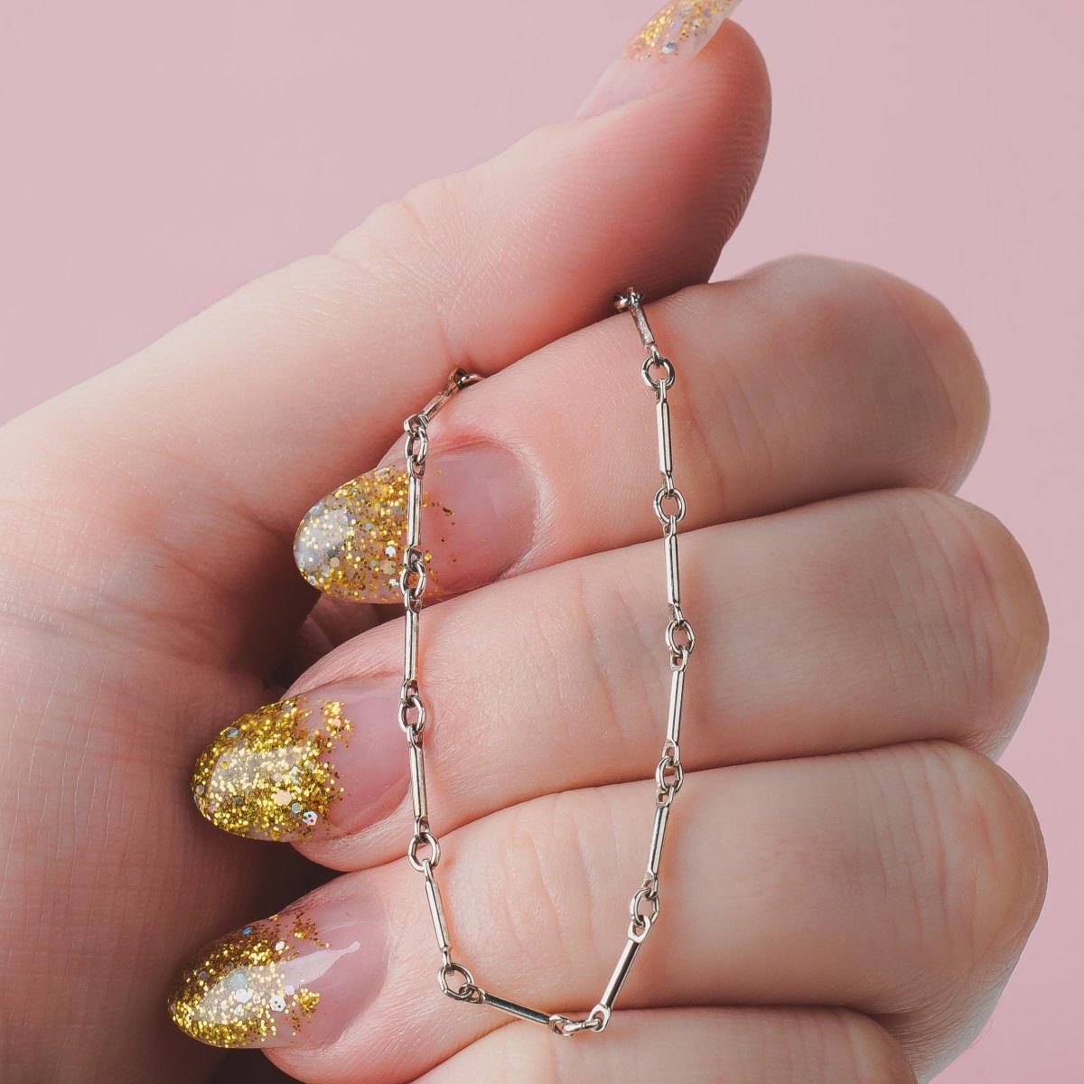 Renley Chain Necklace | Gold or Silver Dainty Minimalist Bar & Link Necklace | Classic Layering Chain | Gift for Her Wife Sister Friend