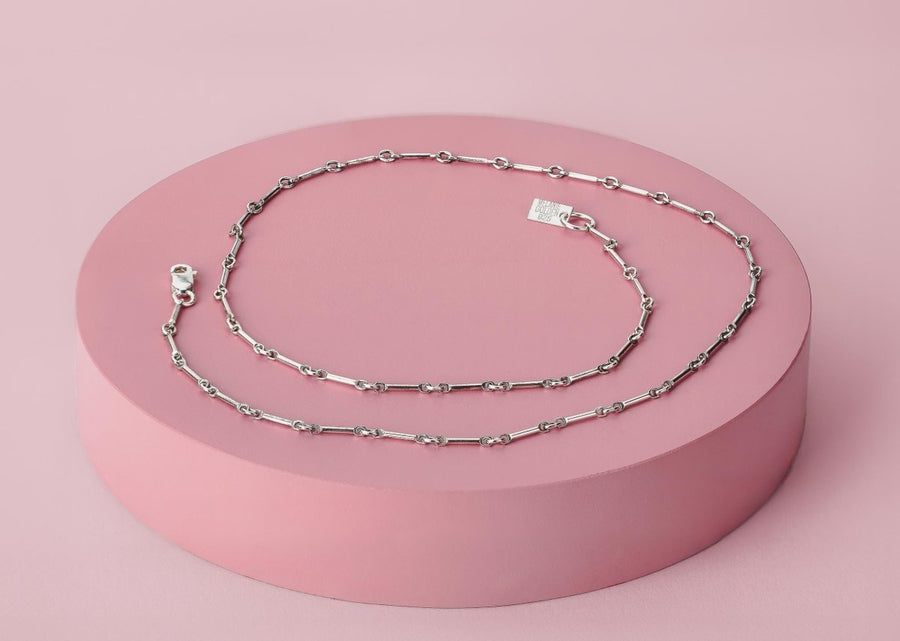 Renley Chain Necklace | Gold or Silver Dainty Minimalist Bar & Link Necklace | Classic Layering Chain | Gift for Her Wife Sister Friend