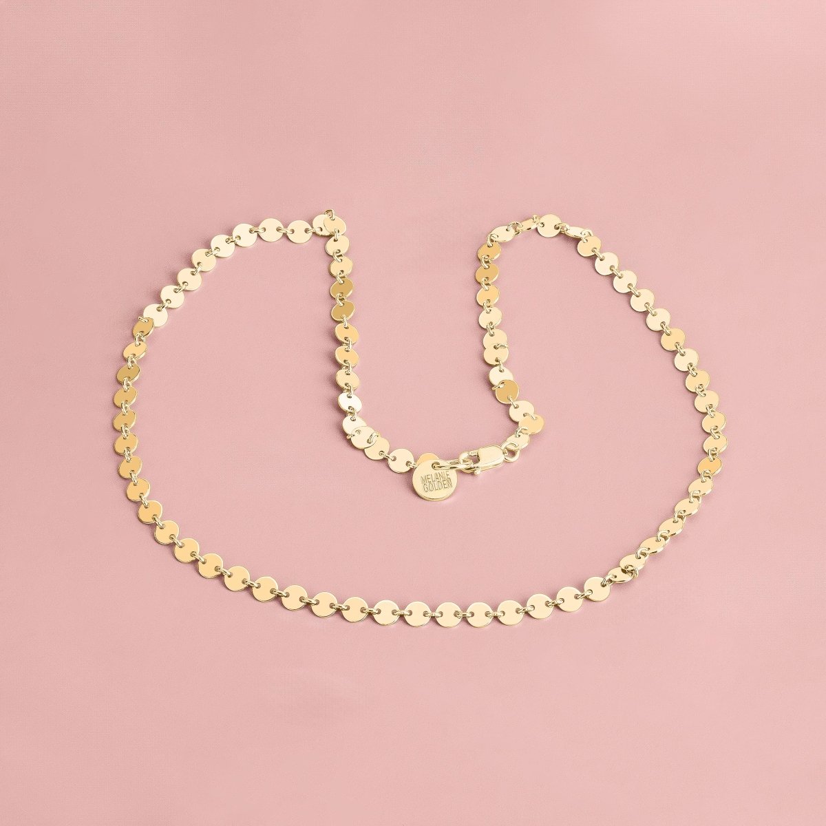 Sequin Chain Necklace | Dainty Delicate Sterling Silver Minimalist Circle Disc Necklace | Perfect for Layering | Simple Everyday Choker