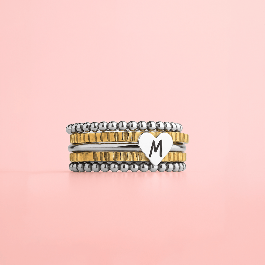 Set of 3 Elle Heart Stacking Rings
