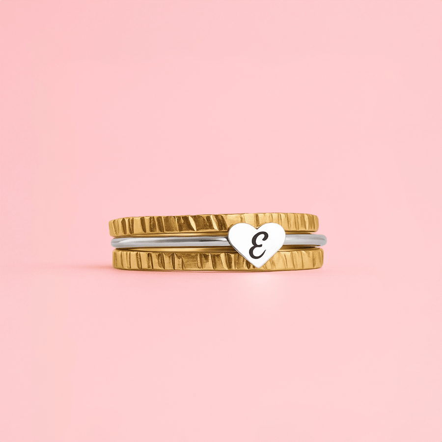 Set of 3 Elle Heart Stacking Rings
