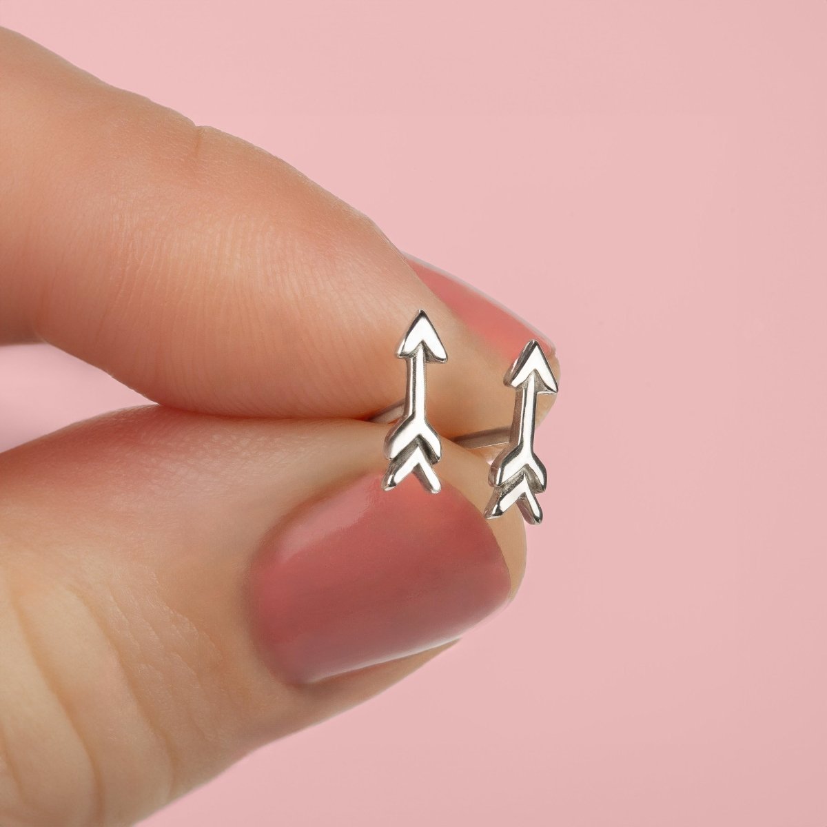 Tiny Shooting Arrow Stud Earrings | Sterling Silver Minimalist Boho Bohemian Post Earrings