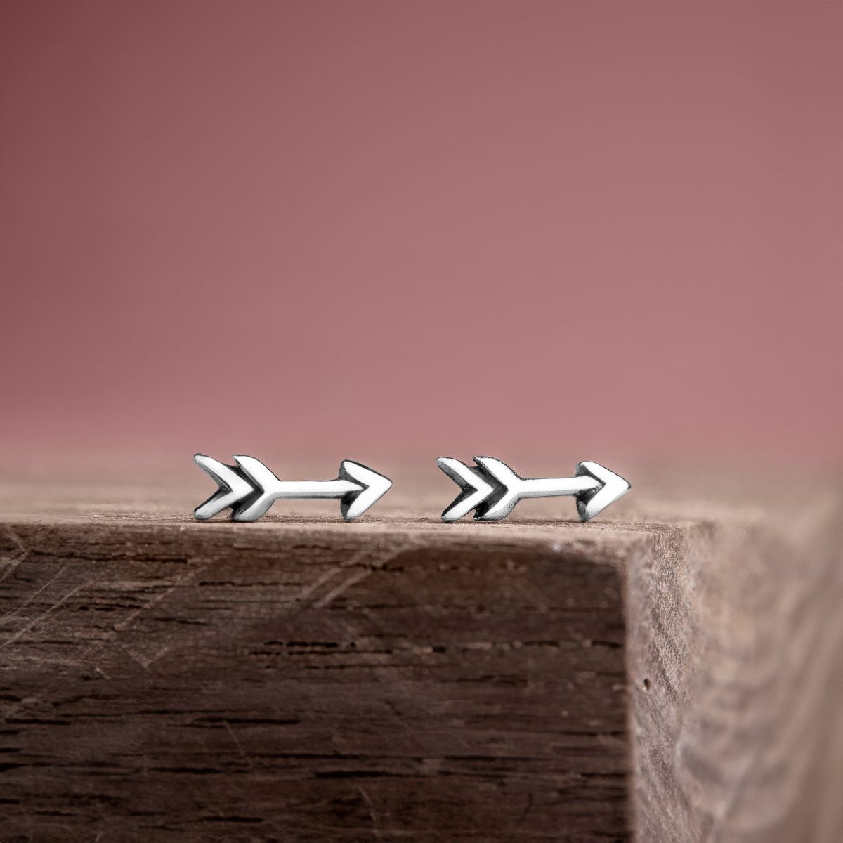 Tiny Shooting Arrow Stud Earrings | Sterling Silver Minimalist Boho Bohemian Post Earrings