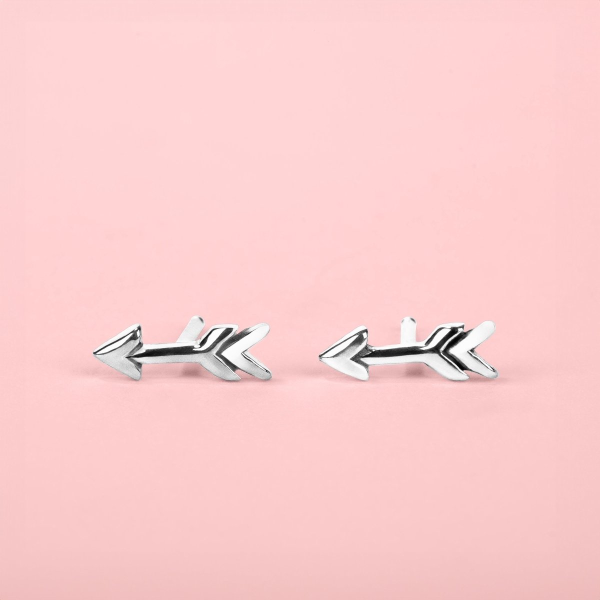 Tiny Shooting Arrow Stud Earrings | Sterling Silver Minimalist Boho Bohemian Post Earrings