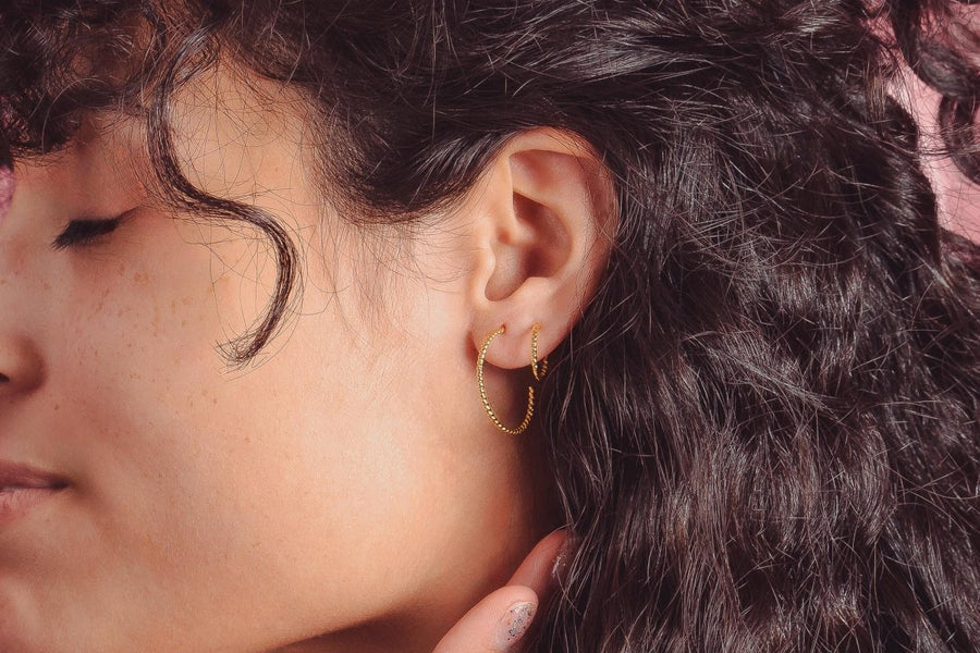 Small Twist Hoop Earrings | Gold, Rose Gold, Silver | Mini Braided Rope Huggie Hoops, Twisted Minimalist Everyday Studs, Dainty Gift for Her