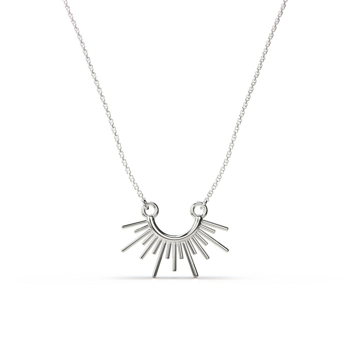 Sun Burst Necklace in Solid 14K Gold or Sterling Silver - Melanie Golden Jewelry Designer Series