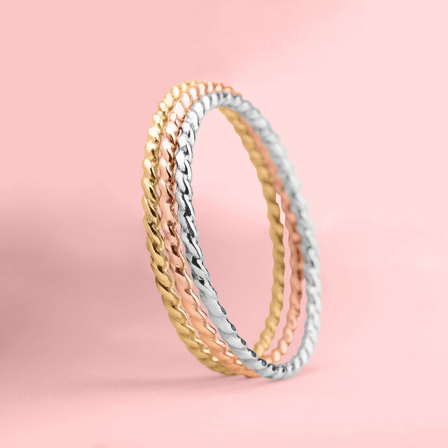 Trio of Braided Rope Stacking Rings
