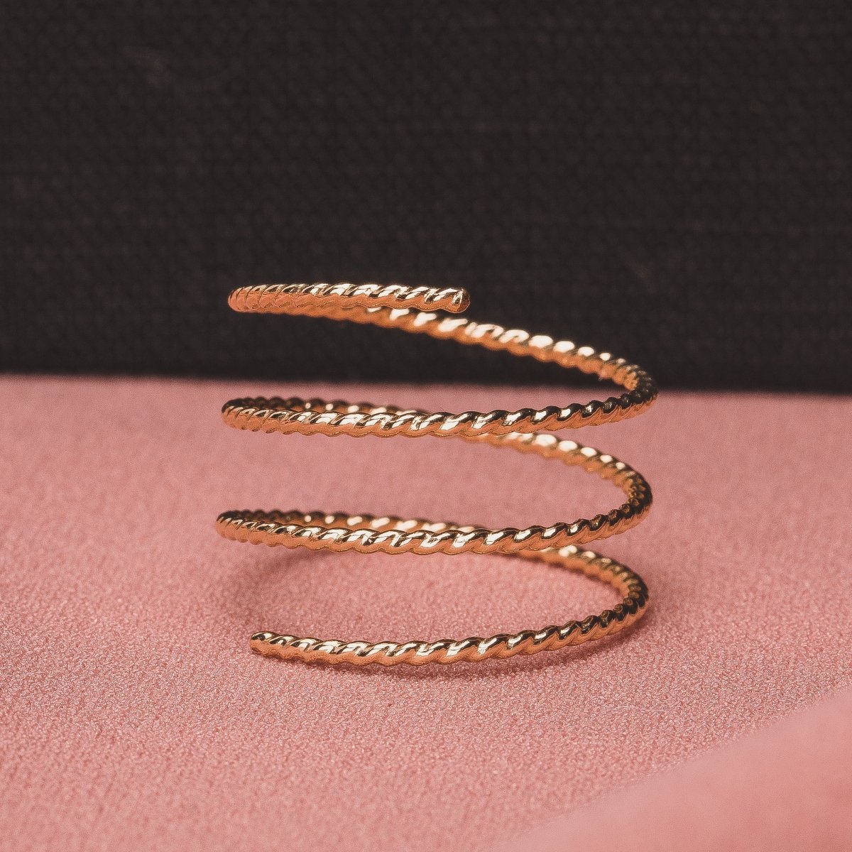 Twisted Double Spiral Ring | Silver Gold Or Rose Gold Adjustable Minimalist Boho Bohemian Rope Spiral Twist Coil Spring Bypass Ring