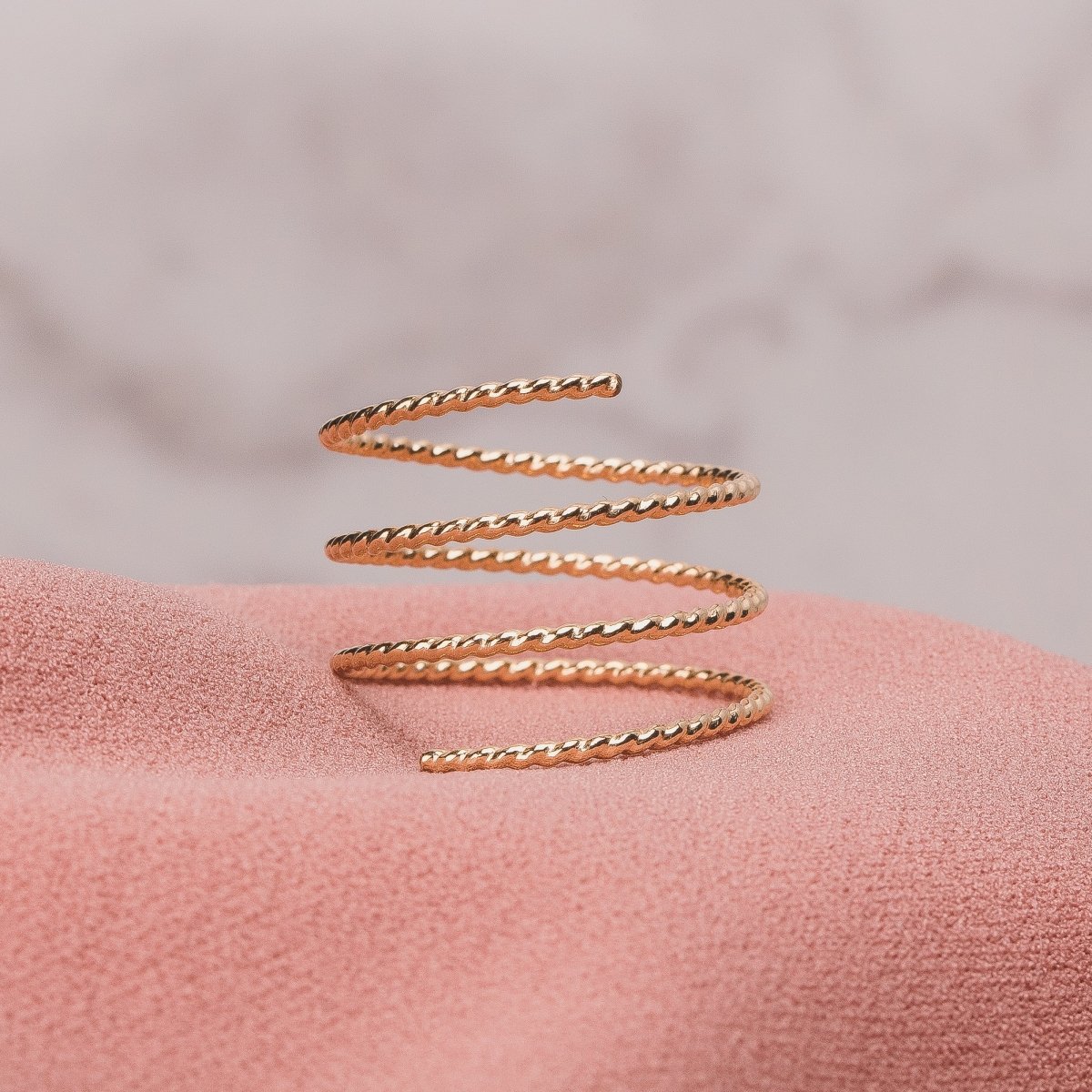 Twisted Double Spiral Ring | Silver Gold Or Rose Gold Adjustable Minimalist Boho Bohemian Rope Spiral Twist Coil Spring Bypass Ring