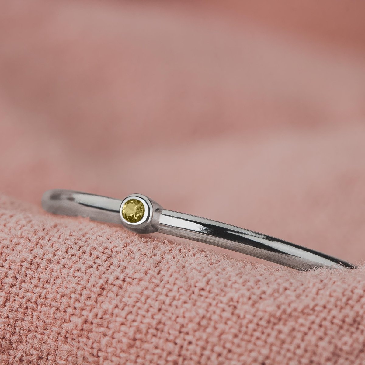 Yellow Diamond Stacking Rings