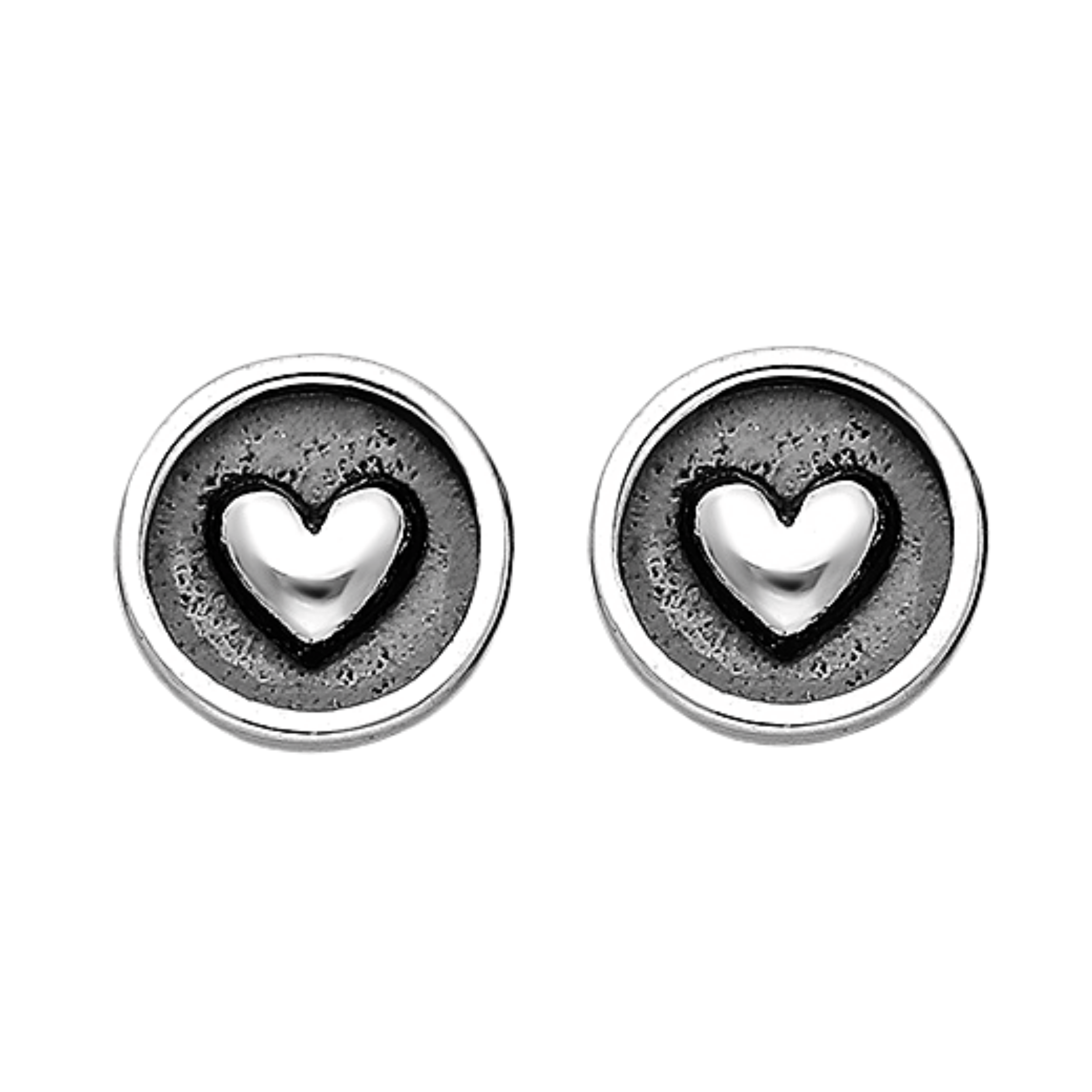 Round Heart Stud Earrings - Melanie Golden Jewelry - earrings, love, motherhood, post earrings, stud, stud earrings, VALENTINES