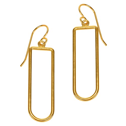 Gold Oval Drop Earrings