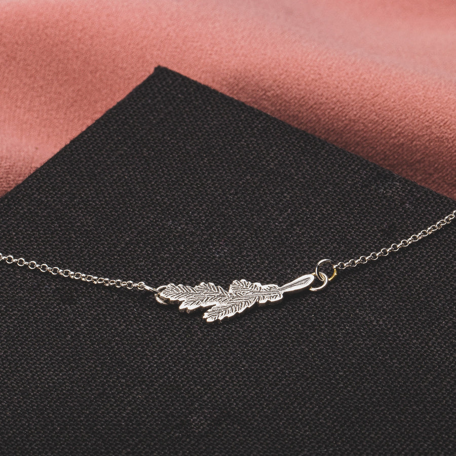 The Pine Bough Necklace - Melanie Golden Jewelry - minimal minimal necklace, minimal necklace, necklace, necklaces, Signature Collection, symbolic, The River Valley Collection