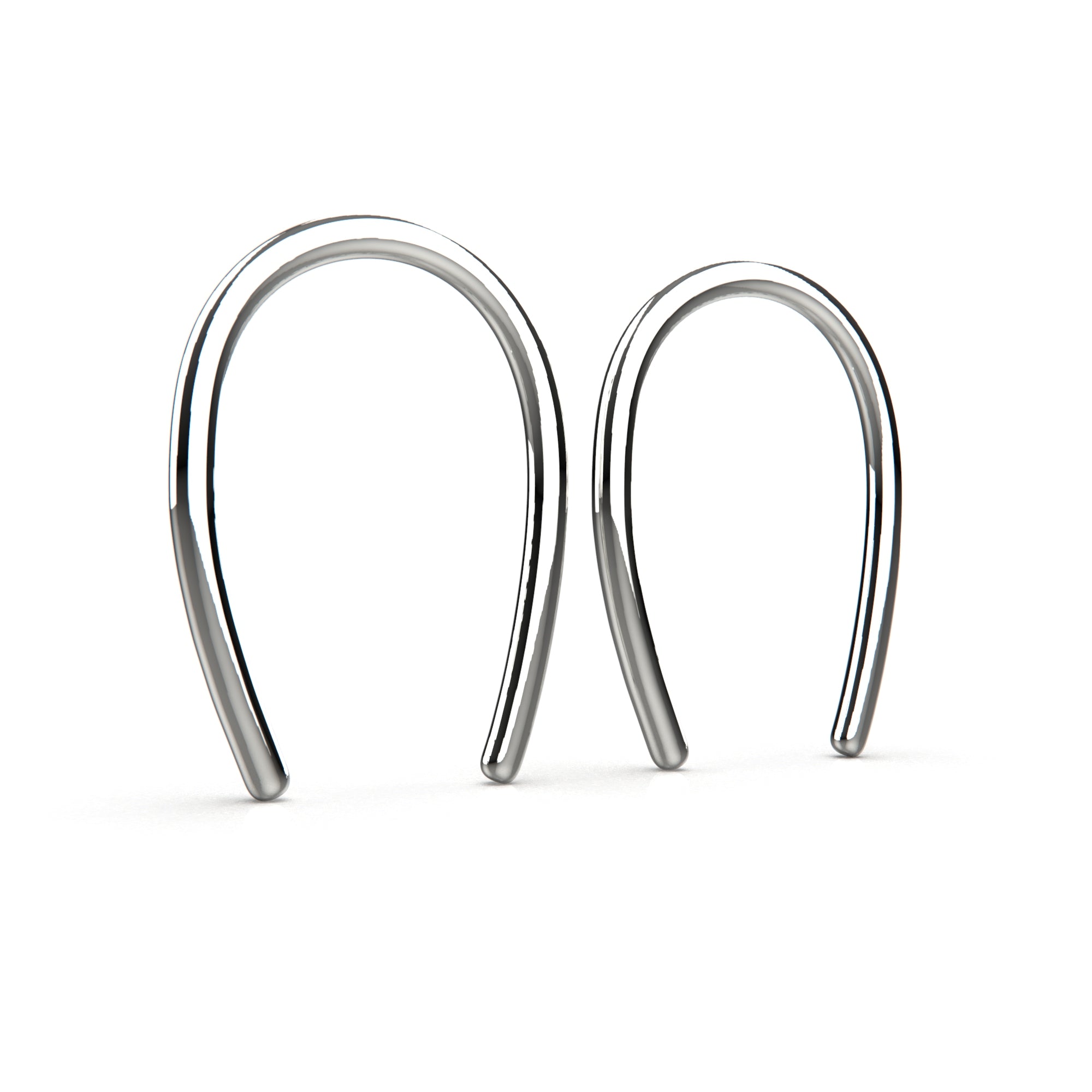 Tiny Horseshoe Pull Through Hoop Earrings - Melanie Golden Jewelry - _badge_bestseller, bestseller, earrings, everyday essentials, hoop earrings, hoops, threader, threader earrings, threaders