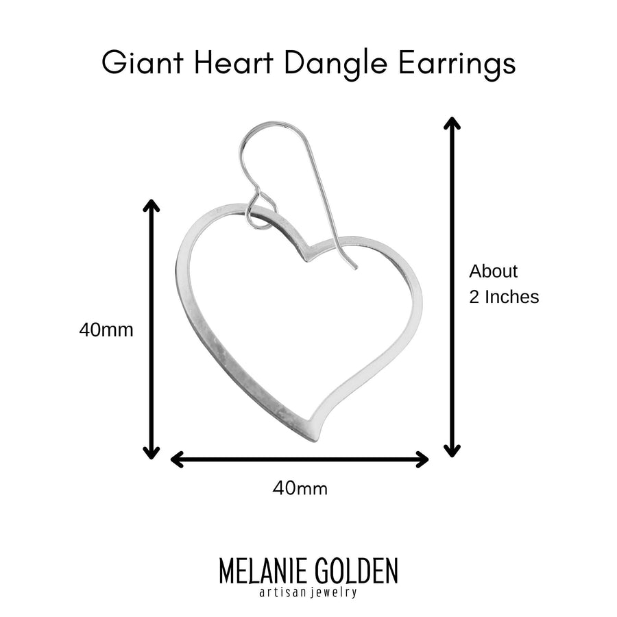 Giant Heart Dangle Earrings - Melanie Golden Jewelry - _badge_NEW, dangle earrings, drop earrings, earrings, love, VALENTINES