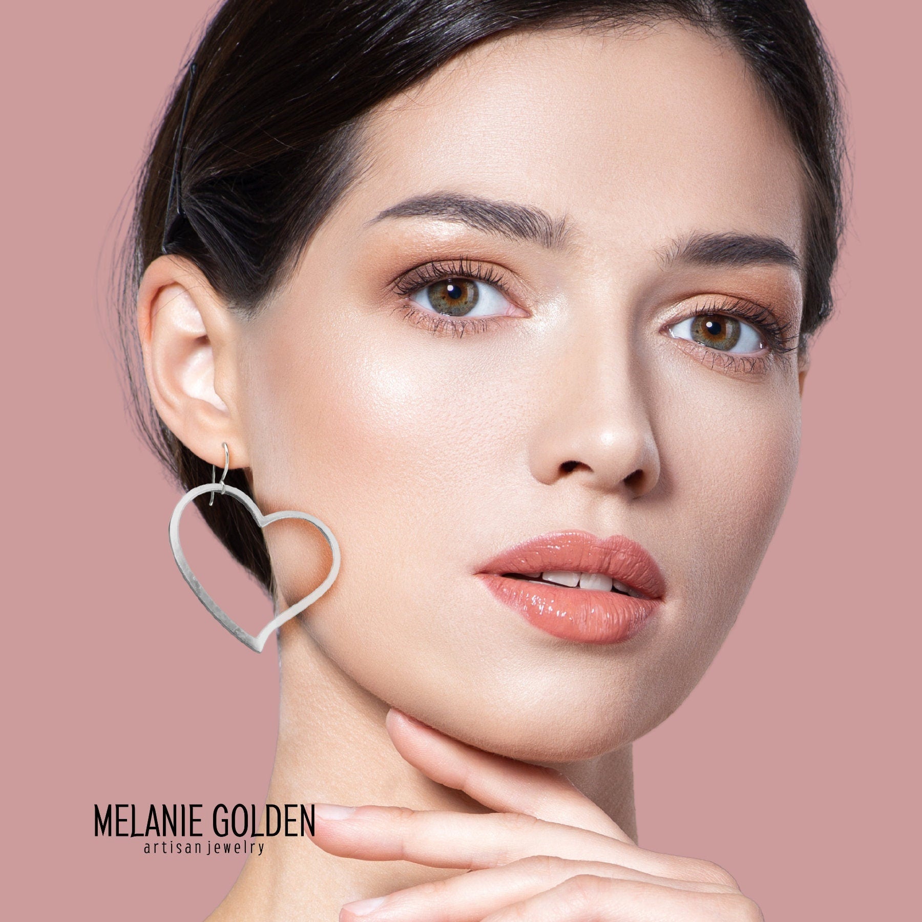 Giant Heart Dangle Earrings - Melanie Golden Jewelry - _badge_NEW, dangle earrings, drop earrings, earrings, love, VALENTINES