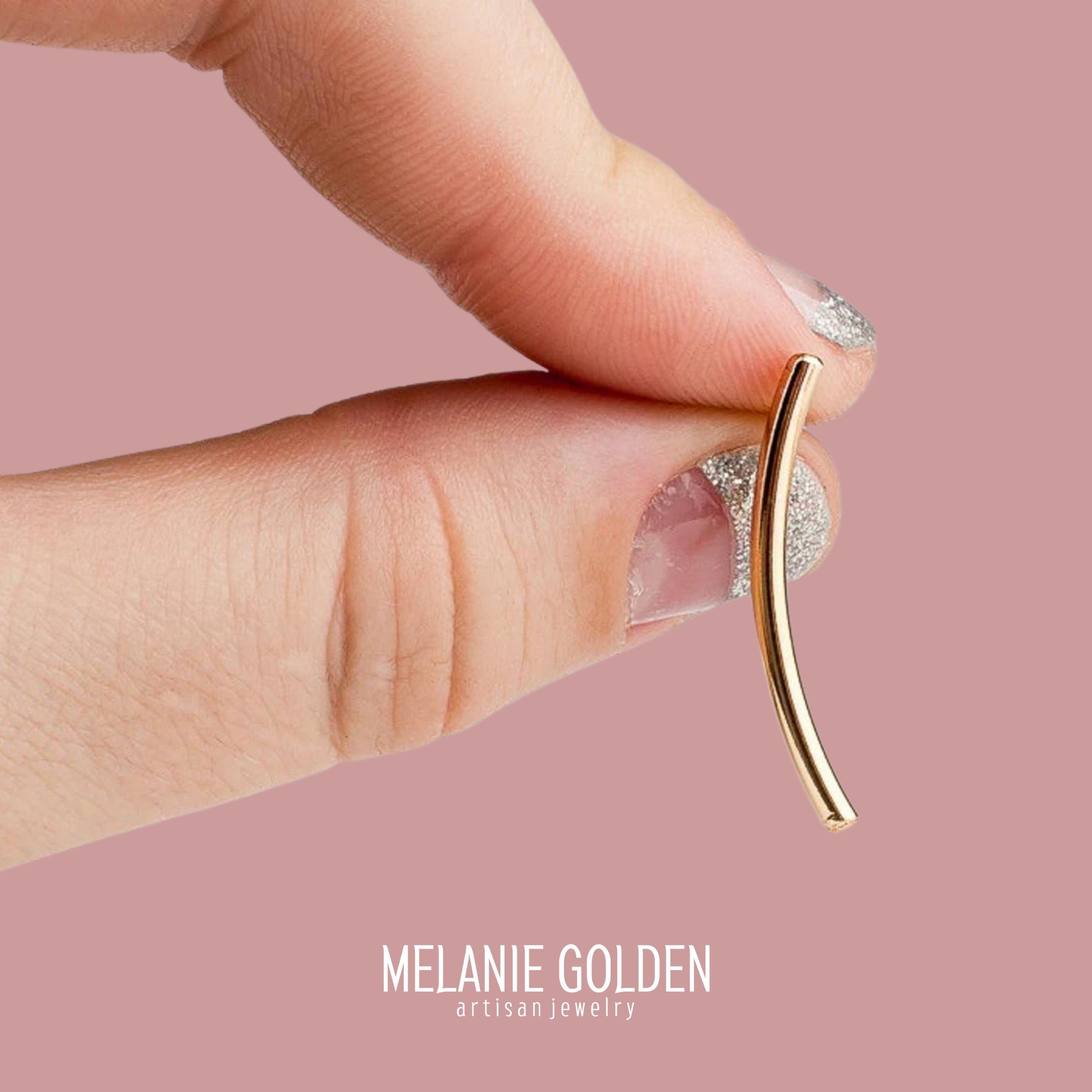 Smooth Cartilage Bar Earring | 14K Gold Fill - Melanie Golden Jewelry - bestseller, cartilage earrings, earrings, piercings