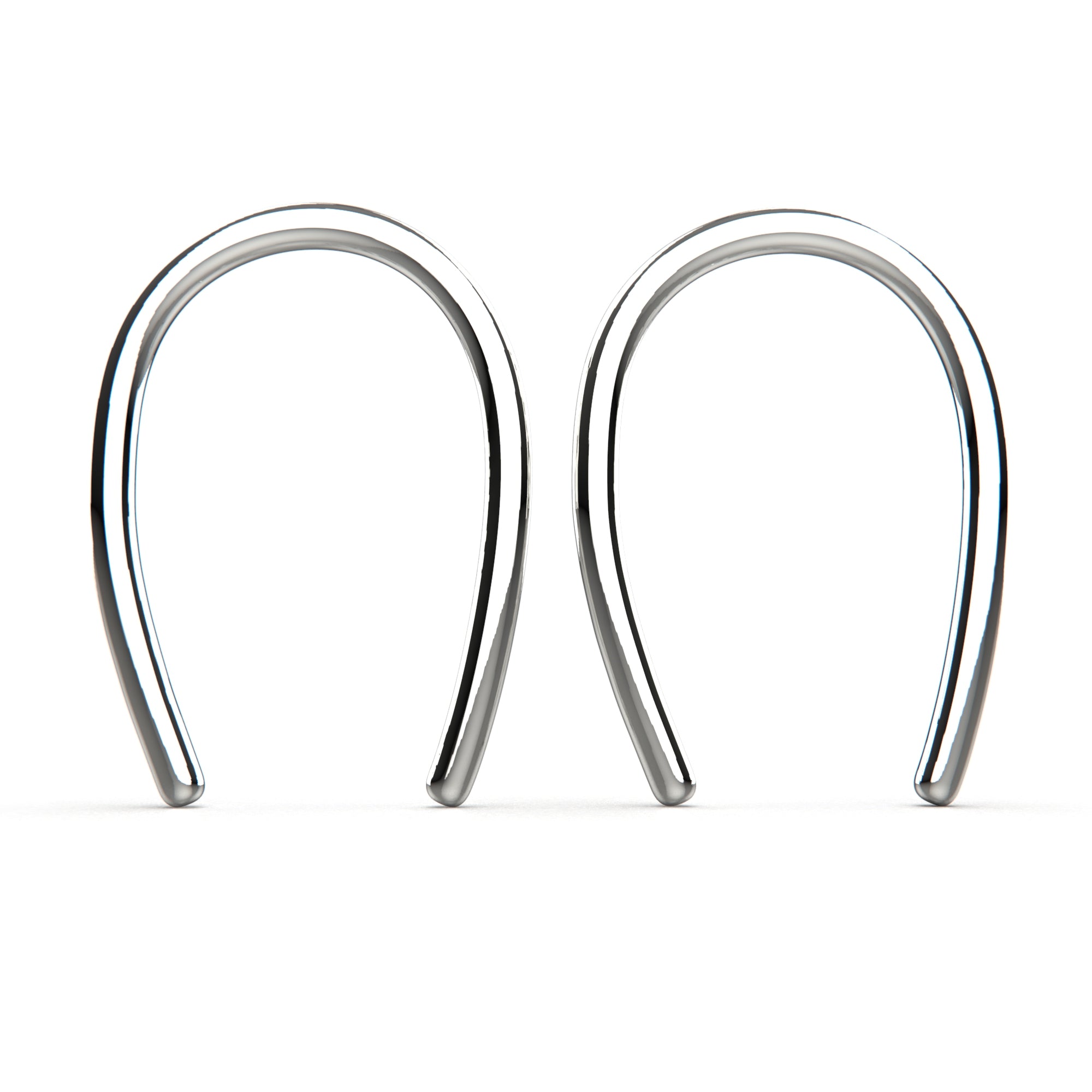 Tiny Horseshoe Pull Through Hoop Earrings - Melanie Golden Jewelry - _badge_bestseller, bestseller, earrings, everyday essentials, hoop earrings, hoops, threader, threader earrings, threaders