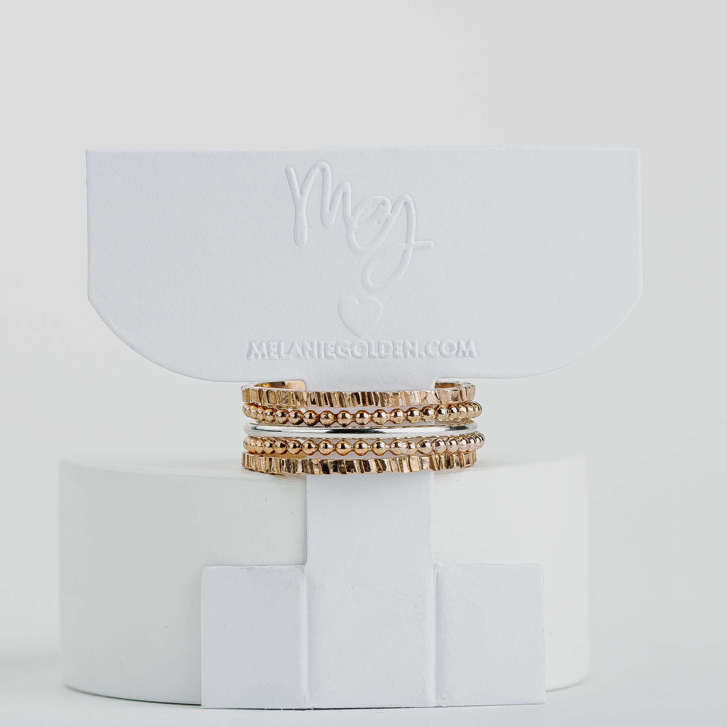 The Riley Stack - Melanie Golden Jewelry - _badge_new, everyday essentials, new, rings, stacking rings